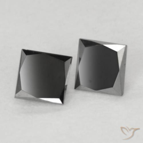 Gemme di Diamante Nero naturale da 0.23 ct, Quadrato, Opaco