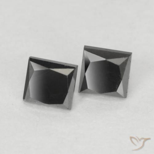 0.22ctw Naturale Nero Diamante, Quadrato, Opaco