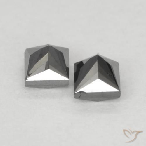 Gemme di Diamante Nero naturale da 0.22 ct, Quadrato, Opaco