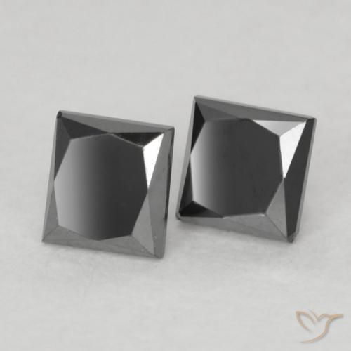 Gemme di Diamante Nero naturale da 0.31 ct, Quadrato, Opaco