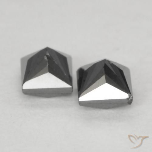 Gemme di Diamante Nero naturale da 0.31 ct, Quadrato, Opaco