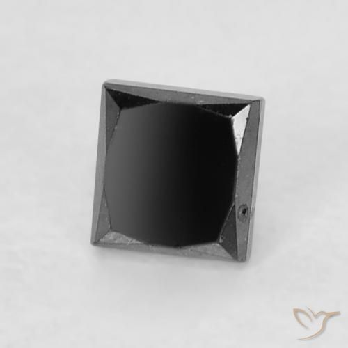 Diamante Nero naturale da 0.23 ct, Quadrato, Opaco