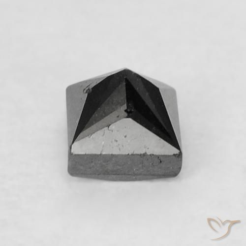 Diamante Nero naturale da 0.23 ct, Quadrato, Opaco
