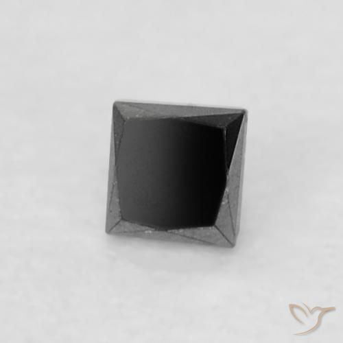 Diamante Nero naturale da 0.06 ct, Quadrato, Opaco