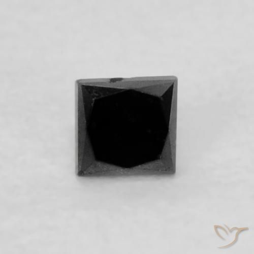 Diamante Nero naturale da 0.06 ct, Quadrato, Opaco