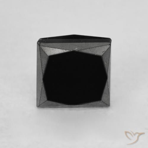 Diamante Nero naturale da 0.42 ct, Quadrato, Opaco
