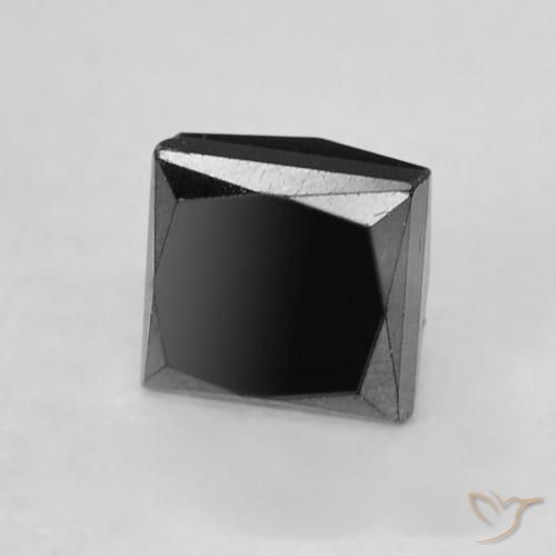 Diamante Nero naturale da 0.42 ct, Quadrato, Opaco