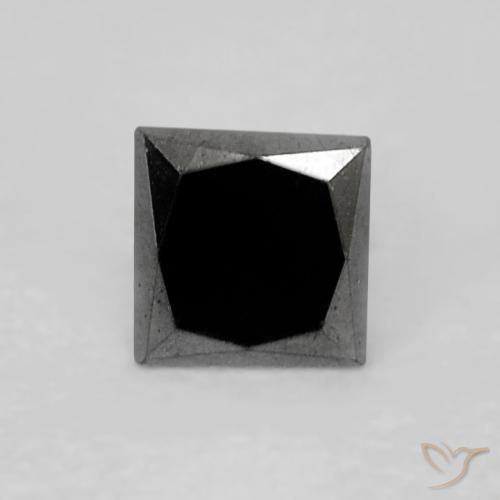 Diamante Nero naturale da 0.16 ct, Quadrato, Opaco