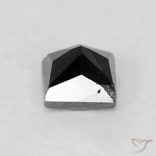 Diamante Nero naturale da 0.16 ct, Quadrato, Opaco