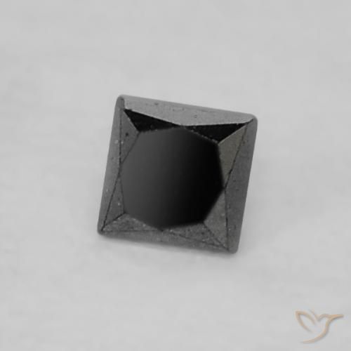 0.07ct Naturale Nero Diamante, Quadrato, Opaco