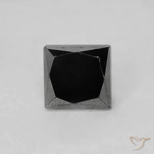 Diamante Nero naturale da 0.16 ct, Quadrato, Opaco