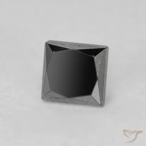 Diamante Nero naturale da 0.16 ct, Quadrato, Opaco