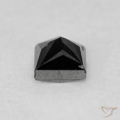 Diamante Nero naturale da 0.16 ct, Quadrato, Opaco