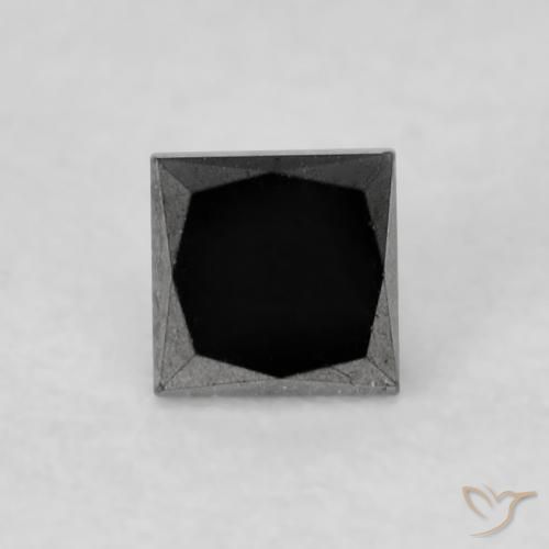 Diamante Nero naturale da 0.27 ct, Quadrato, Opaco