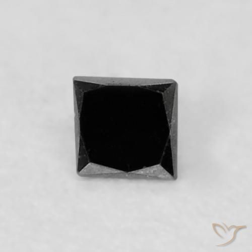 Diamante Nero naturale da 0.04 ct, Quadrato, Opaco