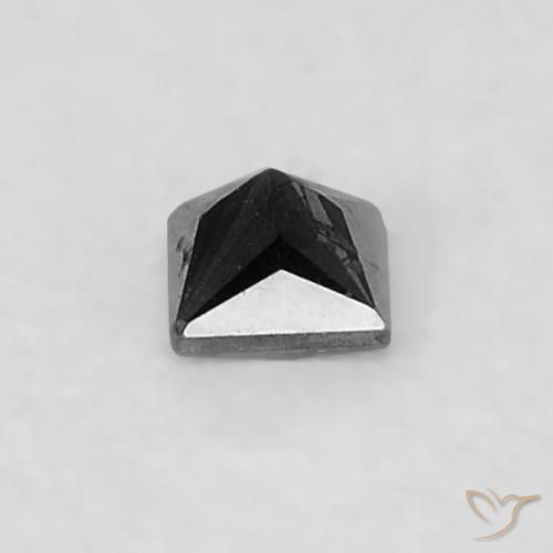 Diamante Nero naturale da 0.04 ct, Quadrato, Opaco