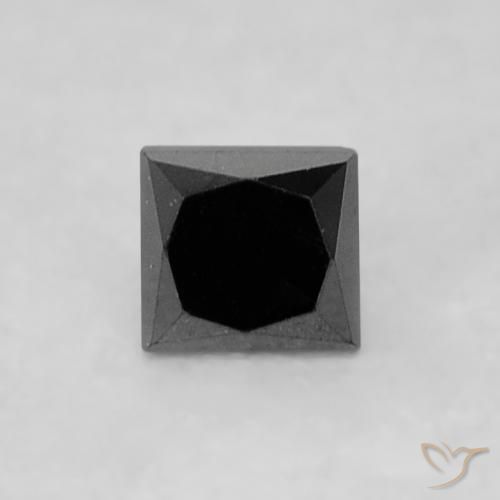 Diamante Nero naturale da 0.14 ct, Quadrato, Opaco