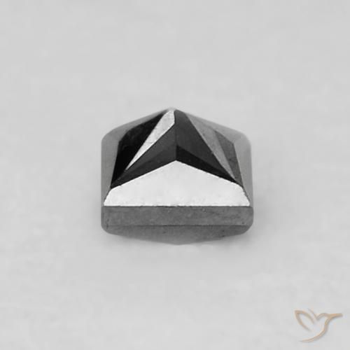 Diamante Nero naturale da 0.14 ct, Quadrato, Opaco