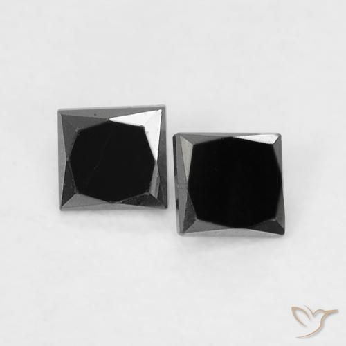 Gemme di Diamante Nero naturale da 0.13 ct, Quadrato, Opaco