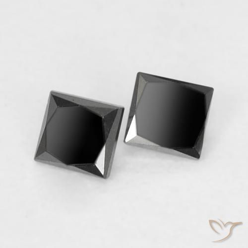 Gemme di Diamante Nero naturale da 0.13 ct, Quadrato, Opaco