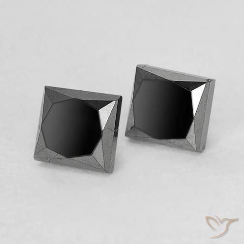 Gemme di Diamante Nero naturale da 0.34 ct, Quadrato, Opaco