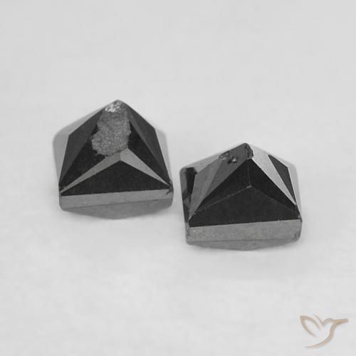 Gemme di Diamante Nero naturale da 0.34 ct, Quadrato, Opaco