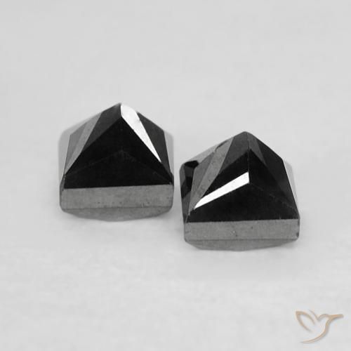 Gemme di Diamante Nero naturale da 0.39 ct, Quadrato, Opaco