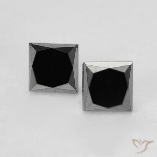 Gemme di Diamante Nero naturale da 0.29 ct, Quadrato, Opaco