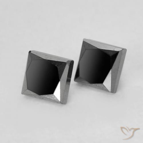 Gemme di Diamante Nero naturale da 0.29 ct, Quadrato, Opaco