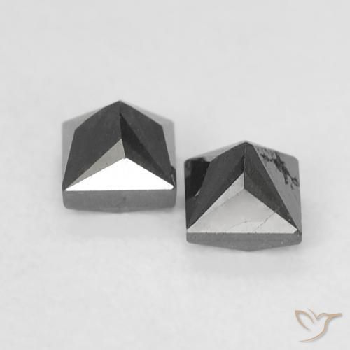 Gemme di Diamante Nero naturale da 0.35 ct, Quadrato, Opaco