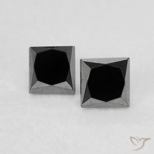 0.14ctw Naturale Nero Diamante, Quadrato, Opaco