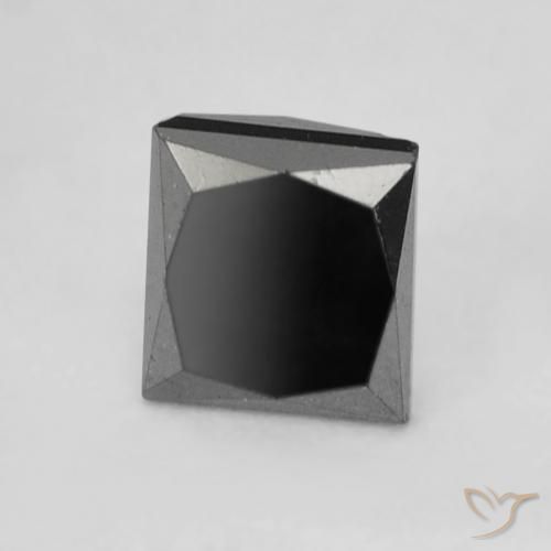 Diamante Nero naturale da 0.40 ct, Quadrato, Opaco