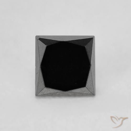 0.21ct Naturale Nero Diamante, Quadrato, Opaco