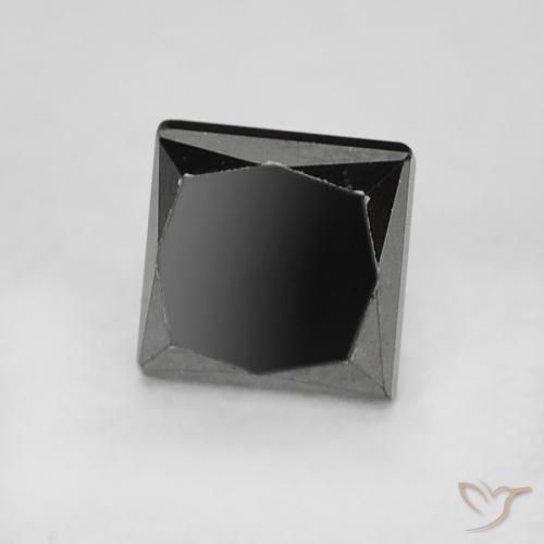 Diamante Nero naturale da 0.36 ct, Quadrato, Opaco