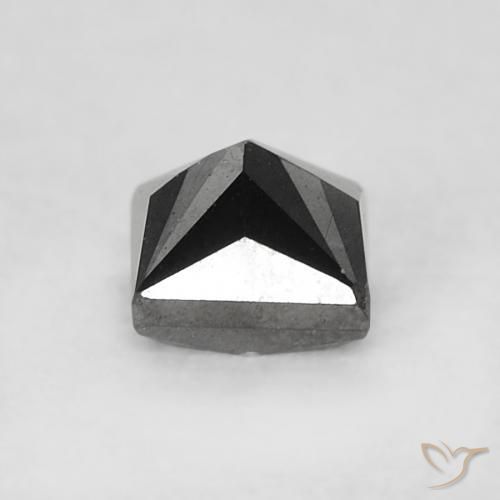 Diamante Nero naturale da 0.36 ct, Quadrato, Opaco