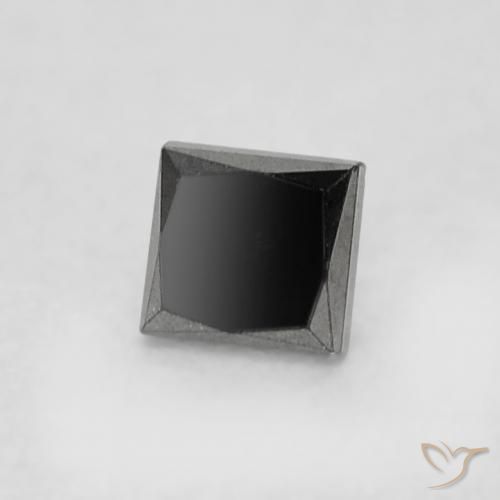 Diamante Nero naturale da 0.17 ct, Quadrato, Opaco