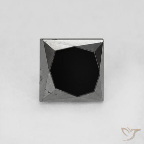 Diamante Nero naturale da 0.27 ct, Quadrato, Opaco