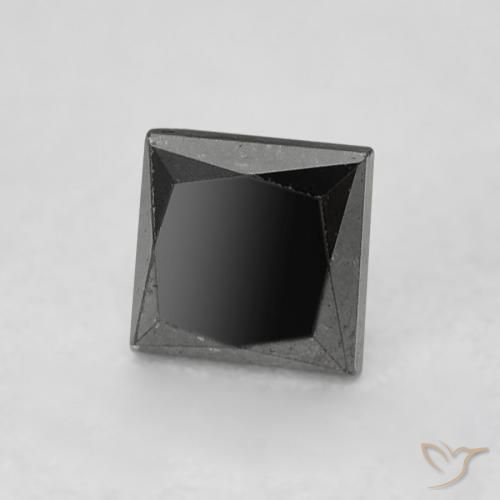 Diamante Nero naturale da 0.35 ct, Quadrato, Opaco