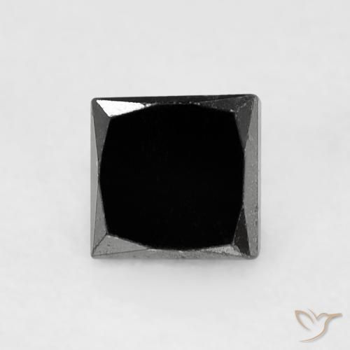 0.42ct Naturale Nero Diamante, Quadrato, Opaco