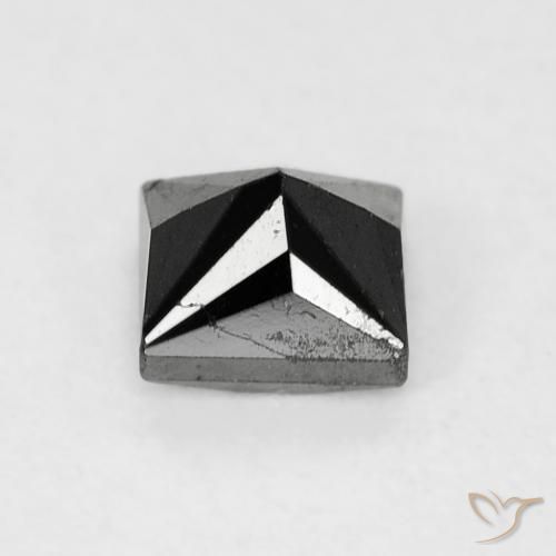 Diamante Nero naturale da 0.42 ct, Quadrato, Opaco