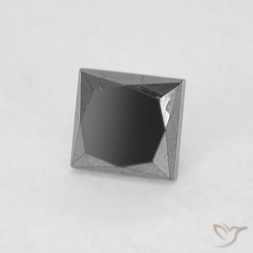 Diamante Nero naturale da 0.14 ct, Quadrato, Opaco