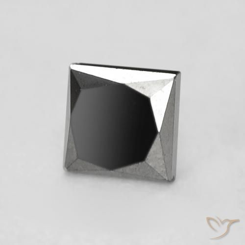 Diamante Nero naturale da 0.34 ct, Quadrato, Opaco
