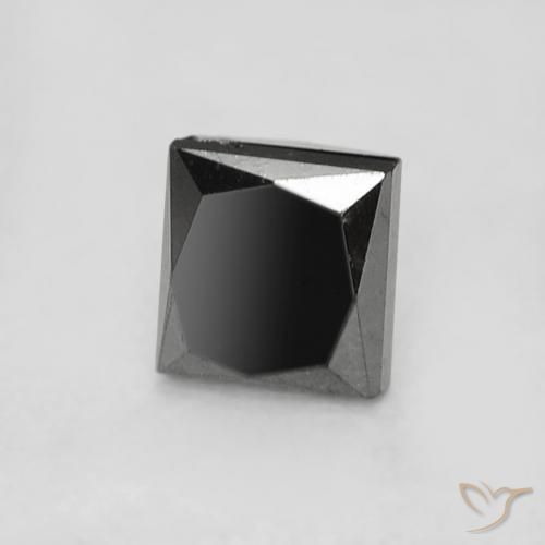 Diamante Nero naturale da 0.30 ct, Quadrato, Opaco