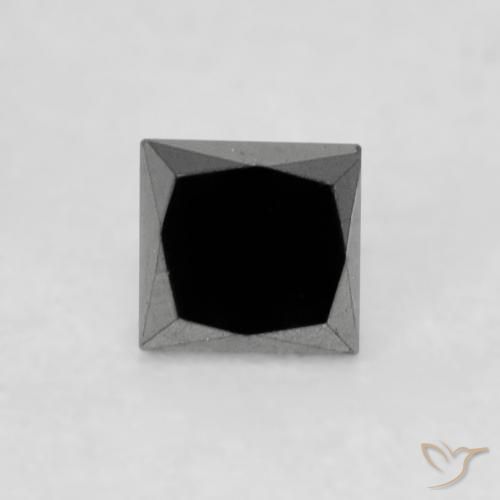 0.19ct Naturale Nero Diamante, Quadrato, Opaco