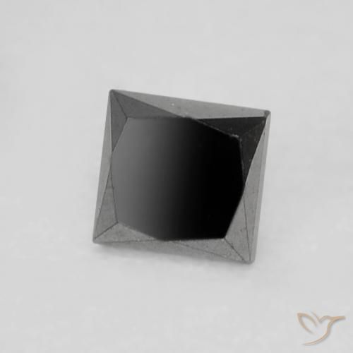 Diamante Nero naturale da 0.19 ct, Quadrato, Opaco