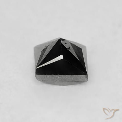 Diamante Nero naturale da 0.19 ct, Quadrato, Opaco
