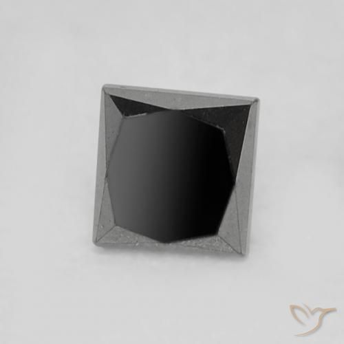 Diamante Nero naturale da 0.22 ct, Quadrato, Opaco
