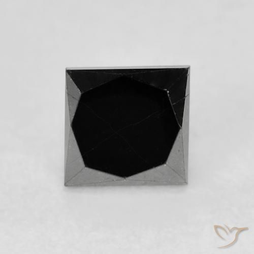 Diamante Nero naturale da 0.68 ct, Quadrato, Opaco