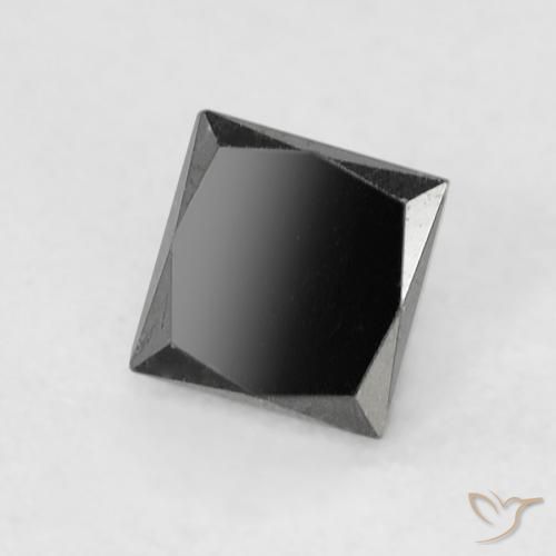 Diamante Nero naturale da 0.29 ct, Quadrato, Opaco