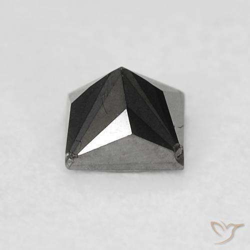 Diamante Nero naturale da 0.29 ct, Quadrato, Opaco